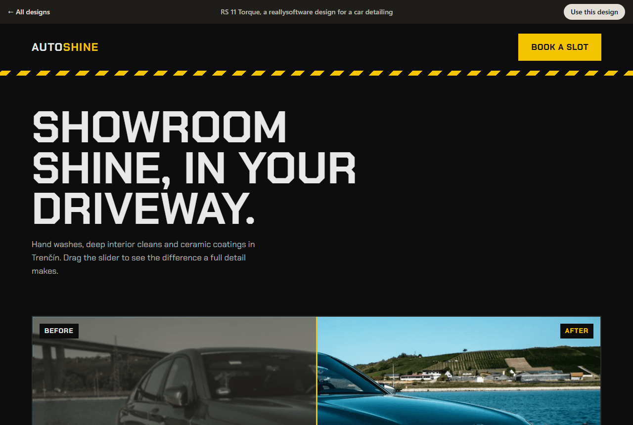 AutoShine, a car detailing website