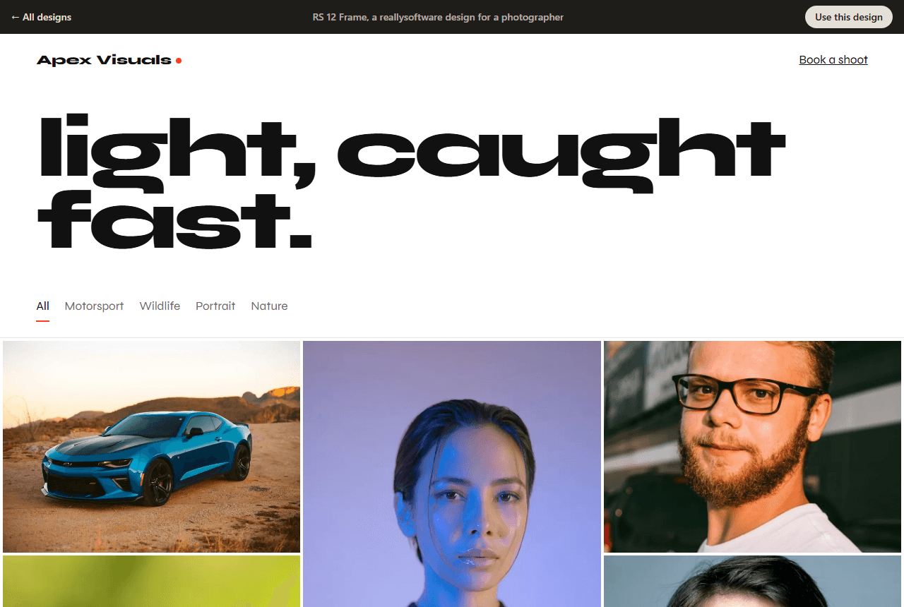 Apex Visuals, a photographer website